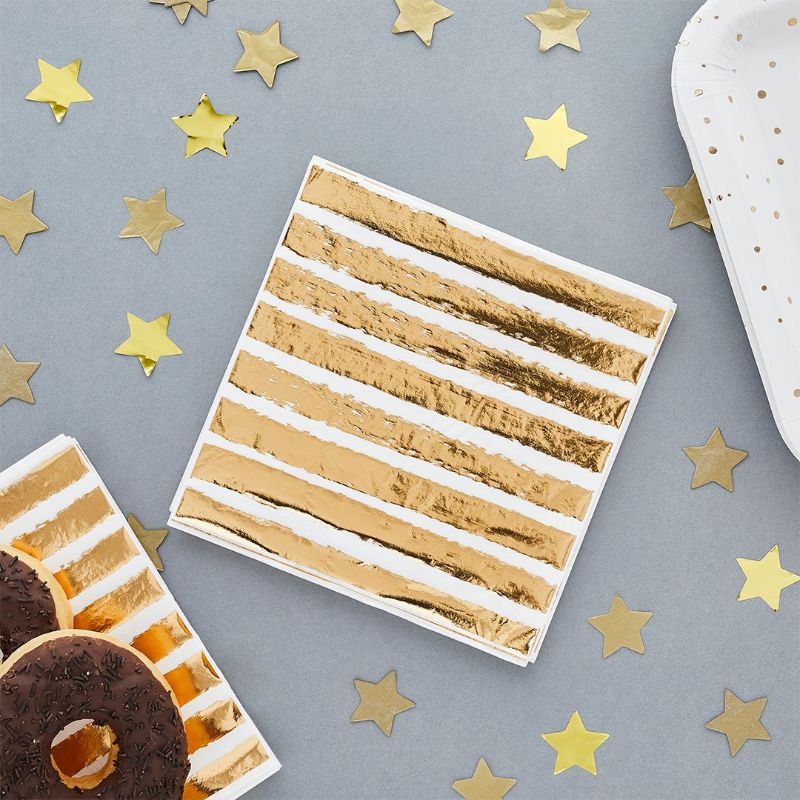 Servietten Metallic Gold
