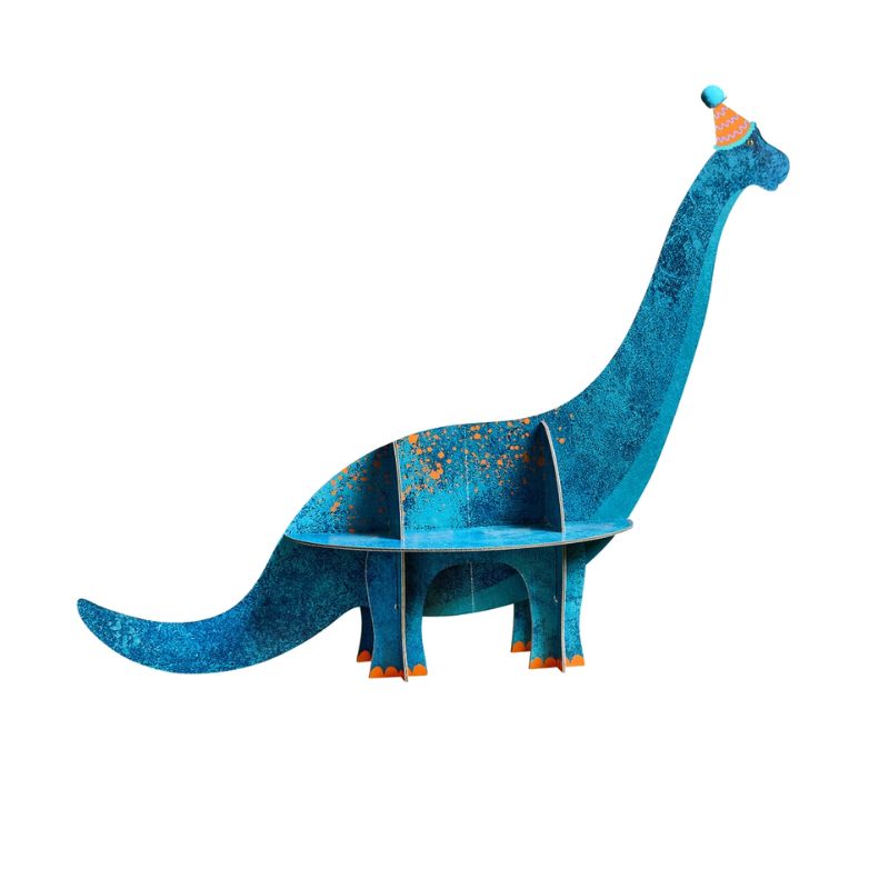 Langhals Muffin Display / Dinosaurier / Blau