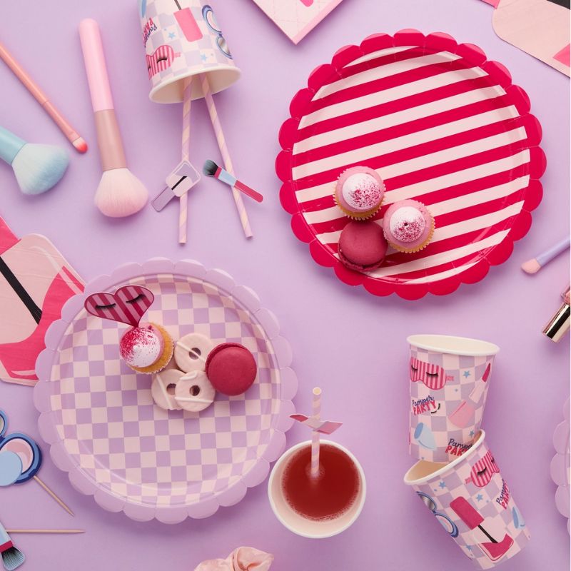 Party Teller Schachbett & Streifen