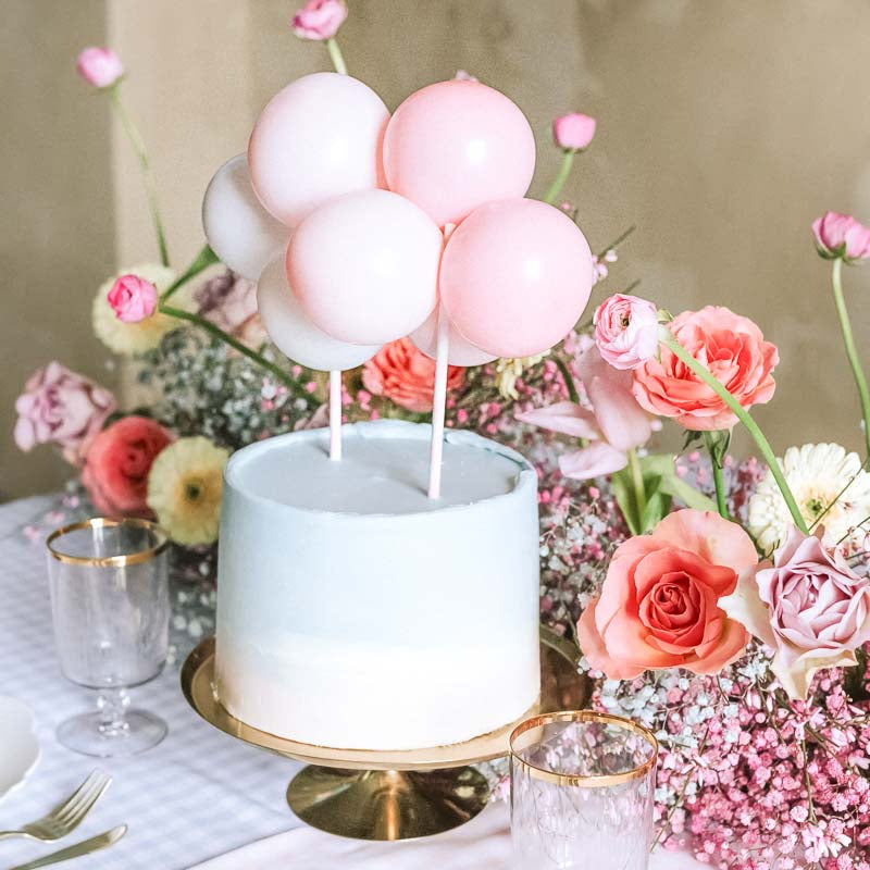 Rosa Ballon Cake Topper