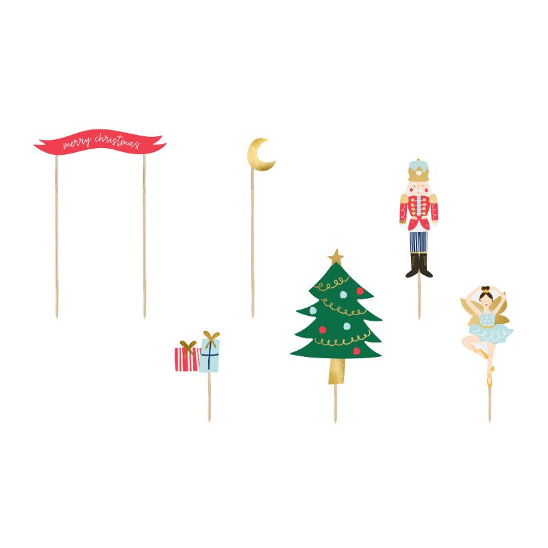 Weihnachtliche Cupcake-Topper - 24 Stück In Rot Und Grün Für Die Festliche Dekoration