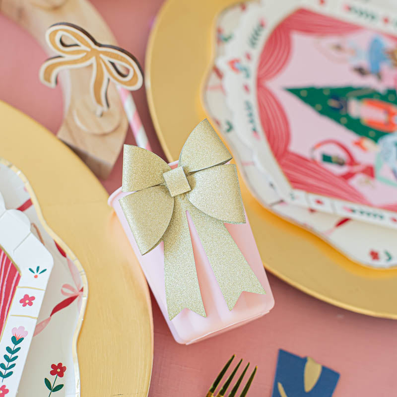 Schleifen Topper Gold Glitzer 