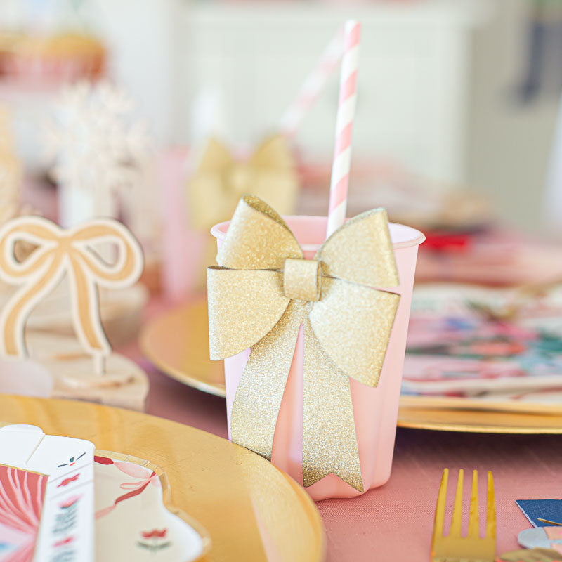 Schleifen Topper Gold Glitzer 