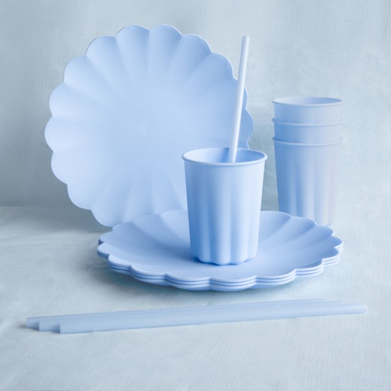 Mehrweg Tischdecke / Hellblau / Kunststoff (120 x 180 cm) – Printfetti