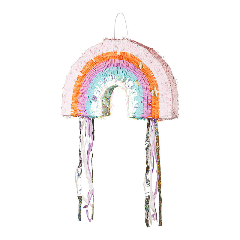 Regenbogen Pinata Pastell / Silber