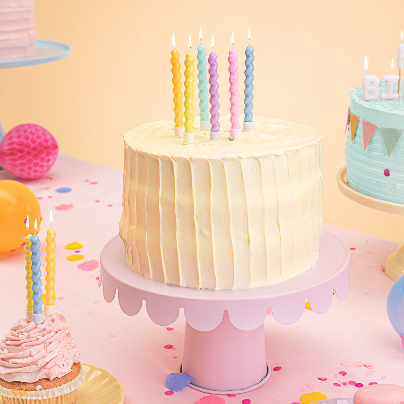 Kuchen Kerzen Mix Swirl / Pastell (6 Stück) – Printfetti