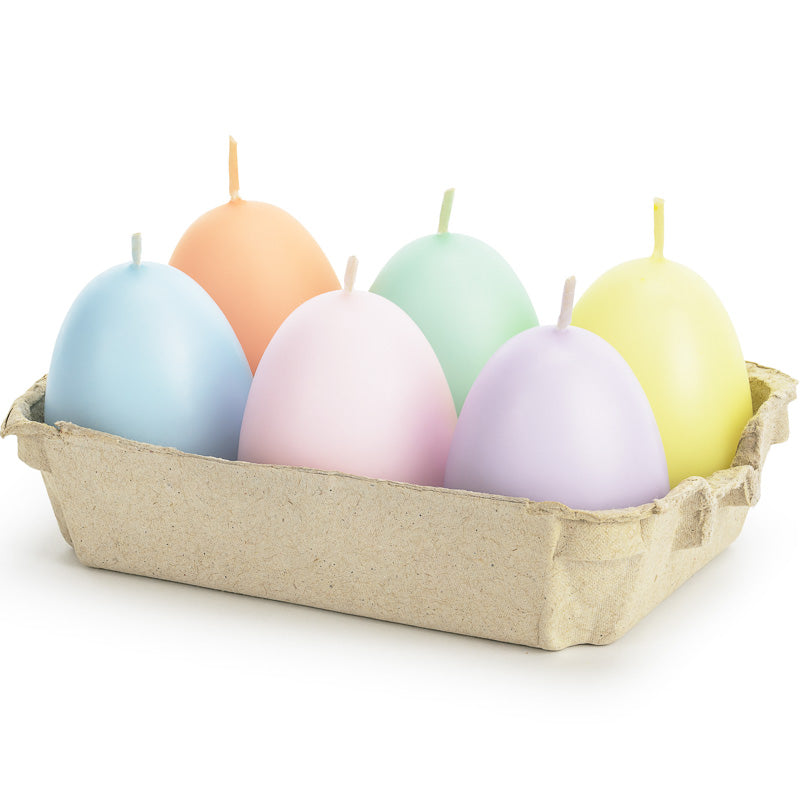 Eier Kerzen für Ostern / Pastell (6 Stück) – Printfetti