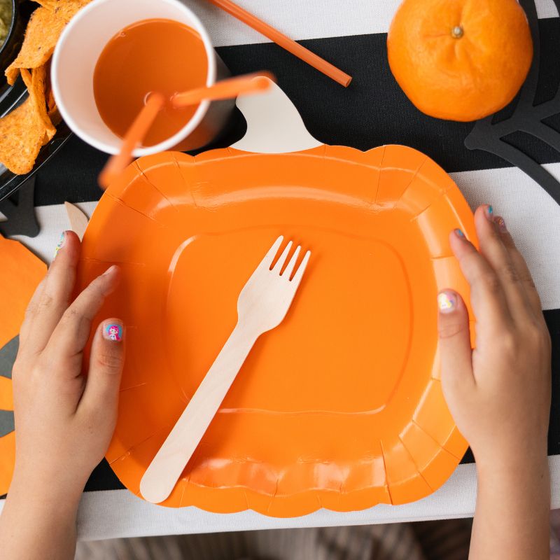 Kürbis Party Teller / Orange (6 Stück) für die Herbstdeko – Printfetti