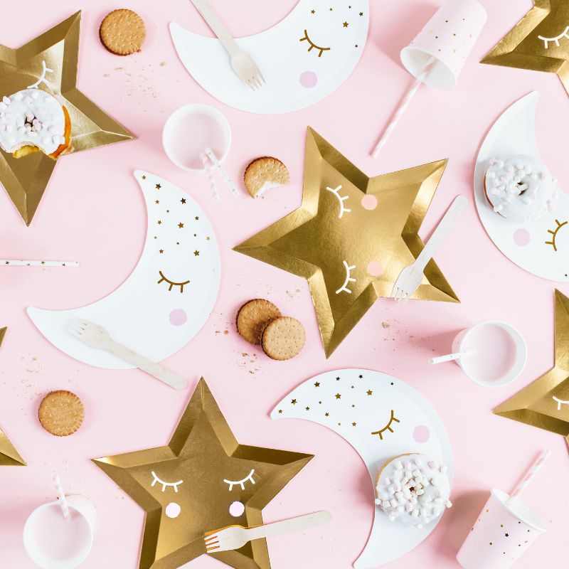 Stern Party Teller / Gold / Gesicht 