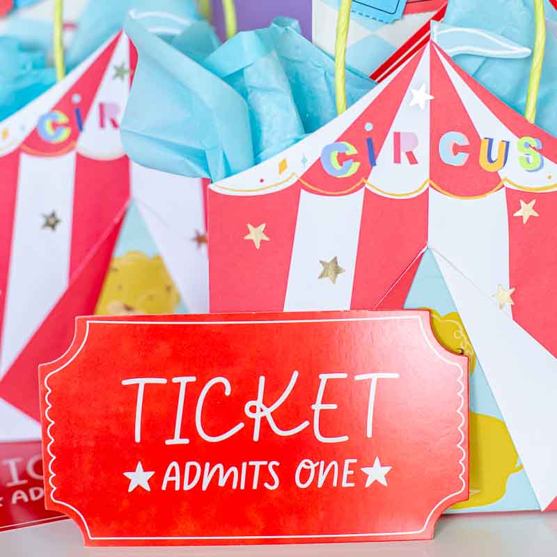 Zirkus Einladung / Eintrittskarte / Rot