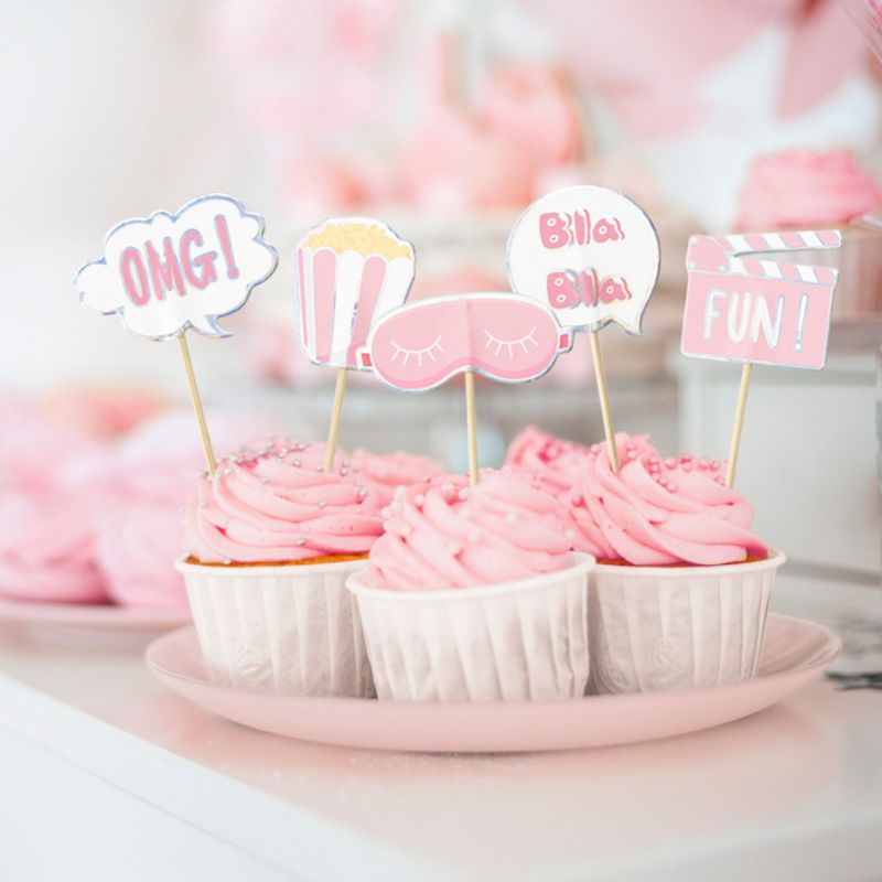 BFF Pyjama Party Cupcake Topper