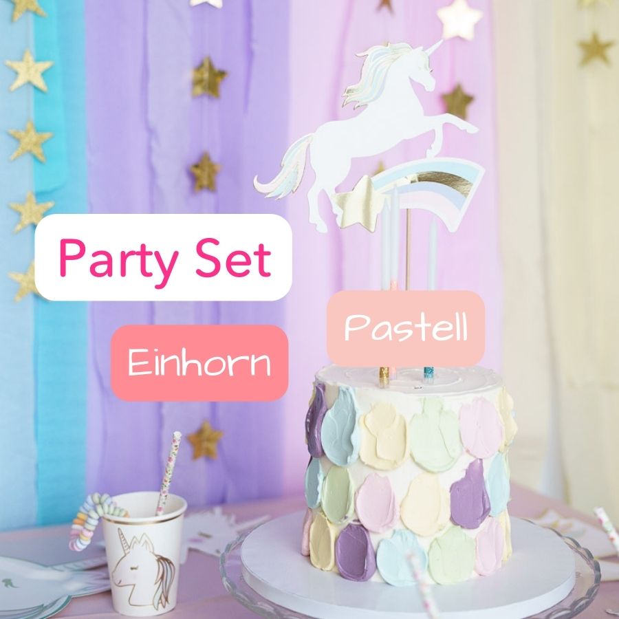 Pastell Einhorn Party Deko Set