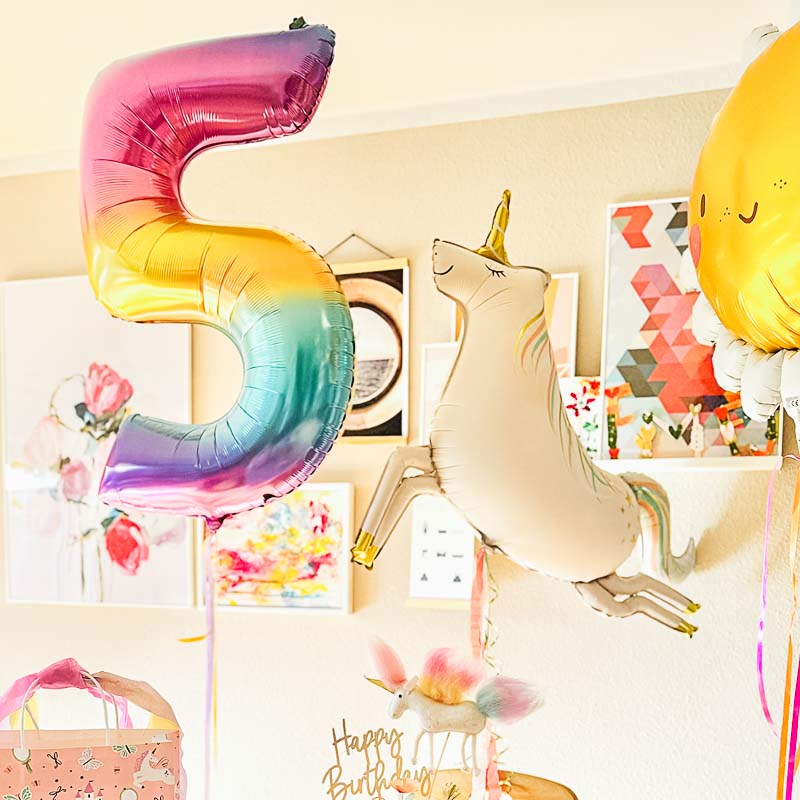 Folienballon Regenbogen 'Zahl 2' – 13 Cm Für Torten-Deko