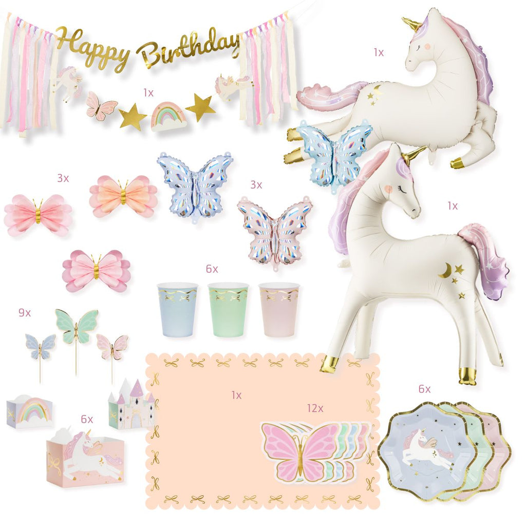 Einhorn Party Deko Set / Fabelwald