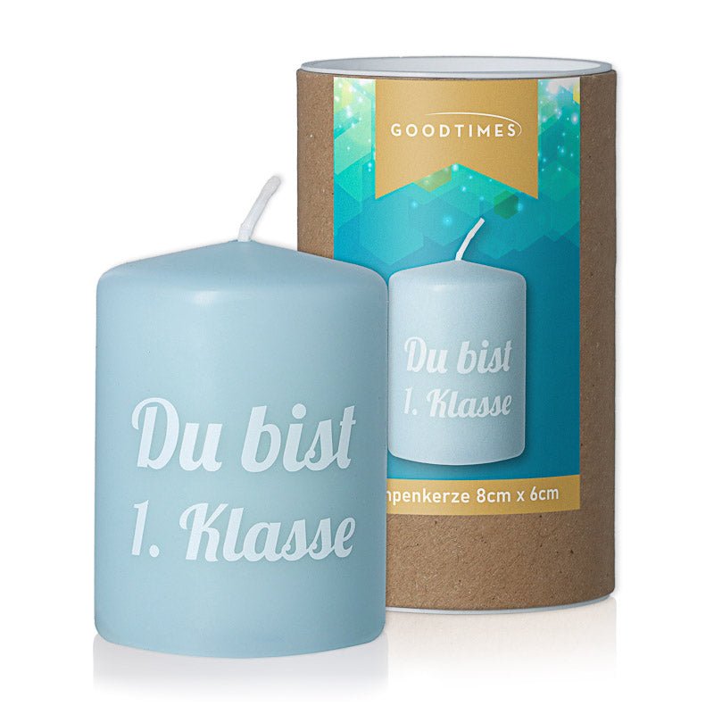 1. Klasse Stumpen Kerze / Hellblau