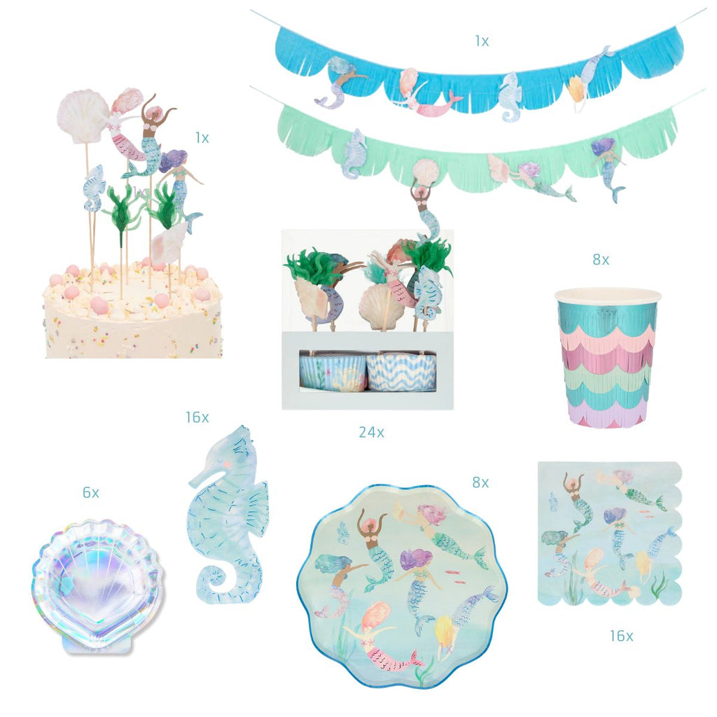 meerjungfrauen party deko set