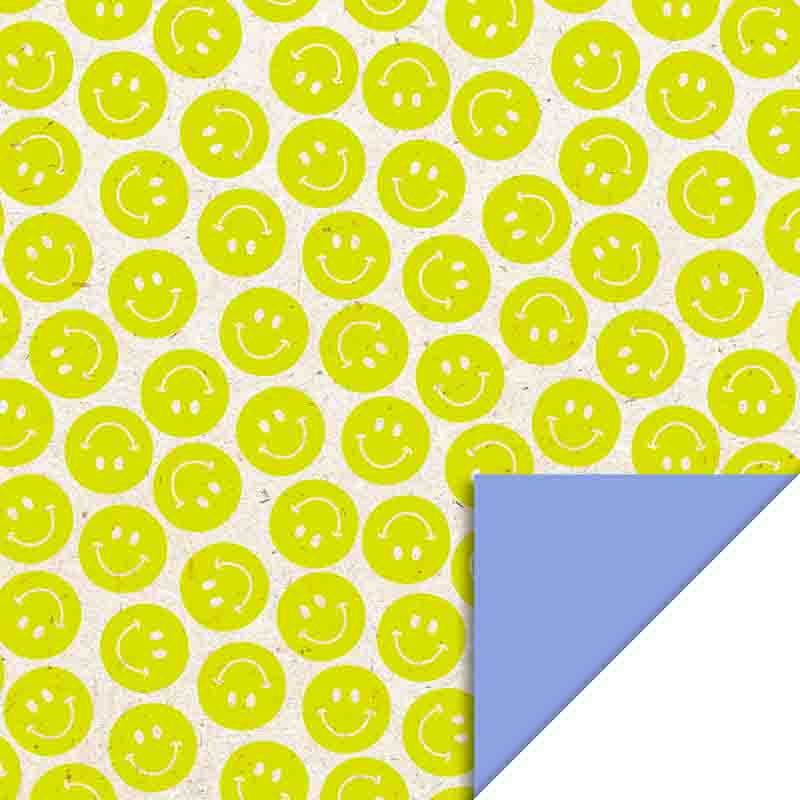 Geschenkpapier Smiley - Neon Gelb