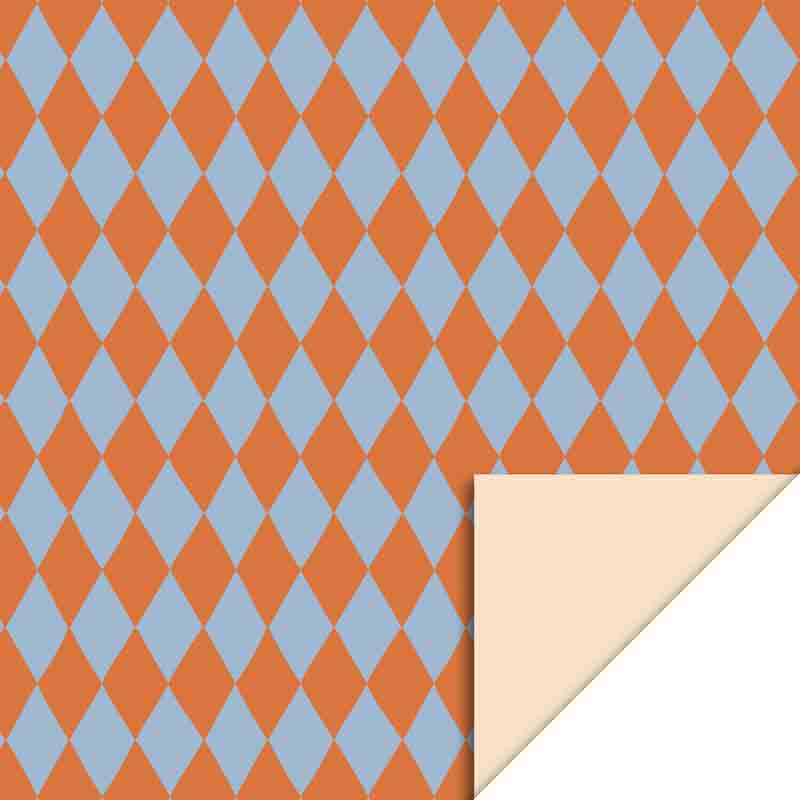 Geschenkpapier Rauten / Blau-Orange