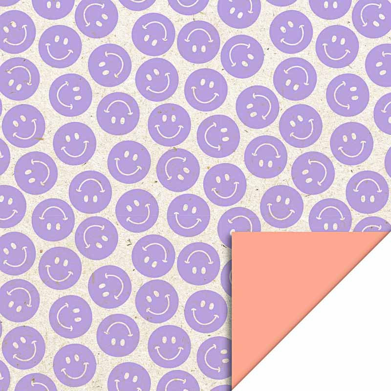 Geschenkpapier Smiley - Lila