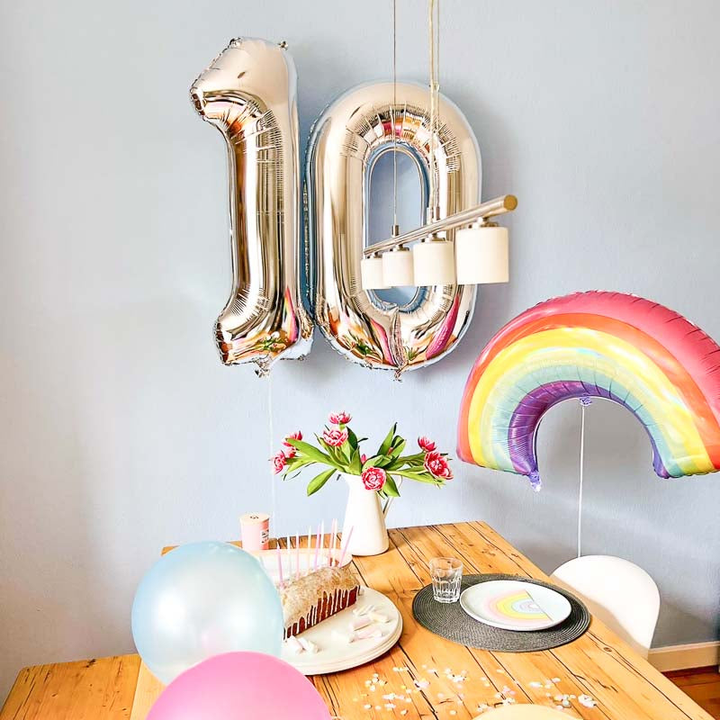 Regenbogen Folienballon Pastell