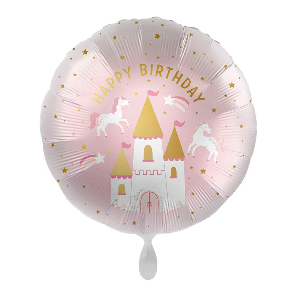 Einhorn Prinzessin Happy Birthday Folienballon - Rund