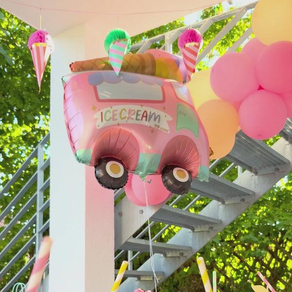 eiscreme ballon und girlande