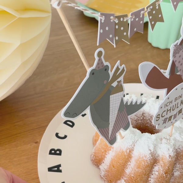 schulkind cake topper pastell