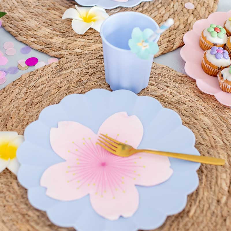 rosa blumen servietten