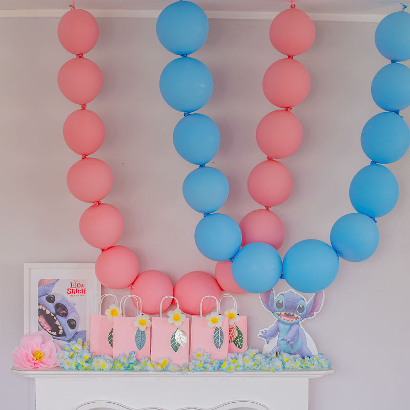 Linking Luftballons / Ballonkette / Hellblau Rosa