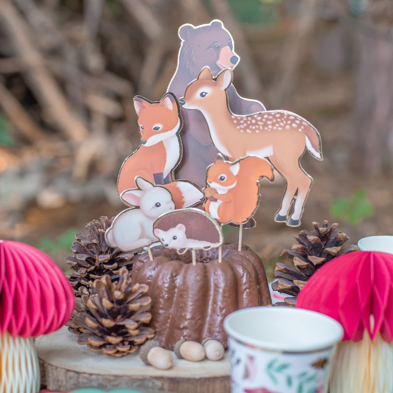 waldtiere kuchen topper set