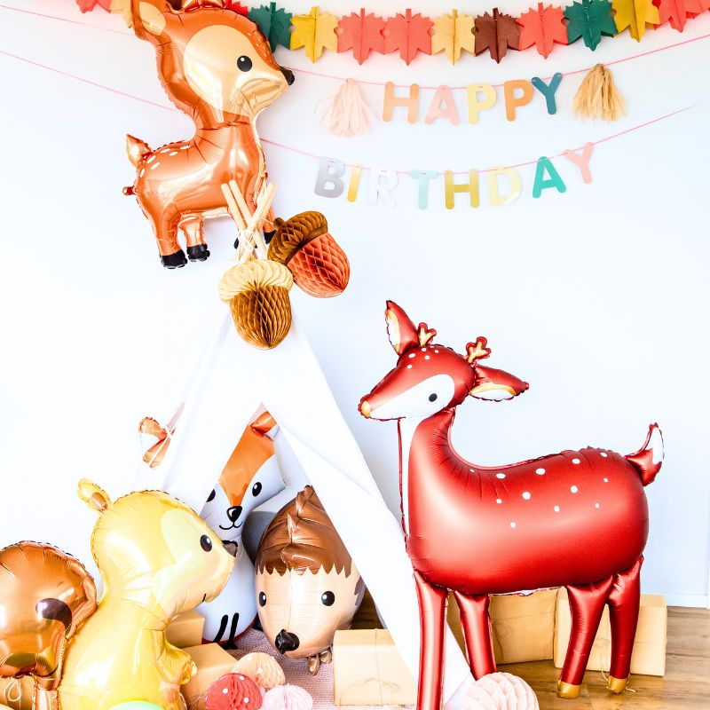 waldtiere party deko und ballons