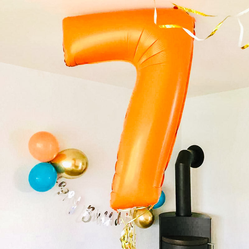 Zahlen Folienballon Orange