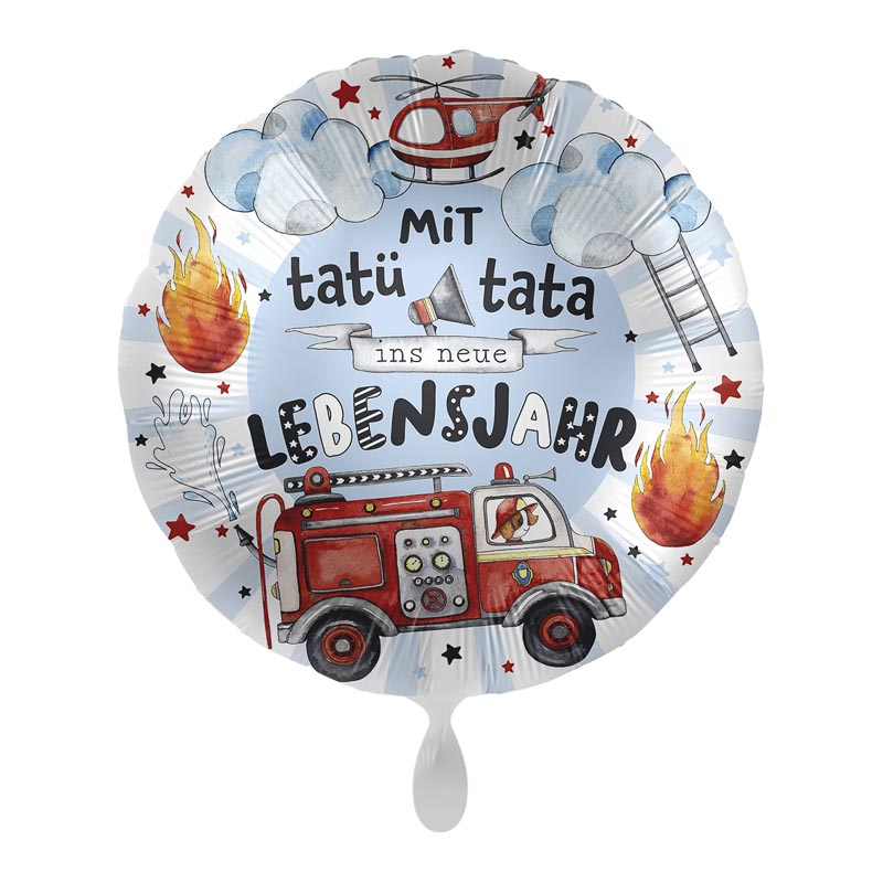 Tatü Tata Feuerwehr Ballon rund