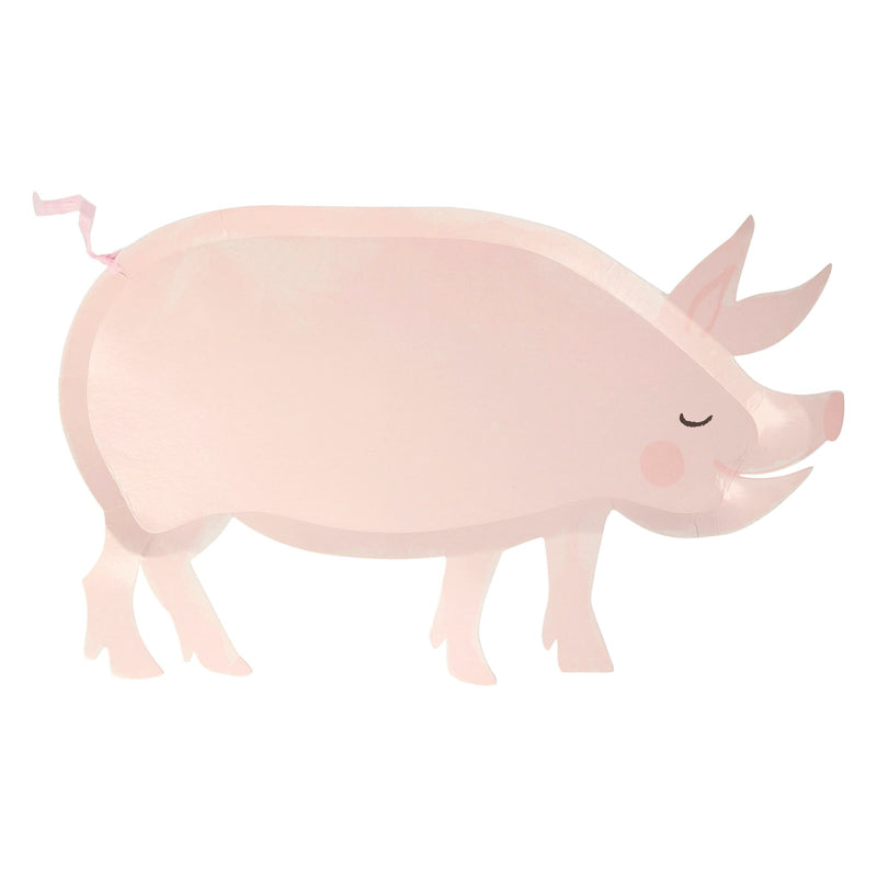 schweine teller rosa