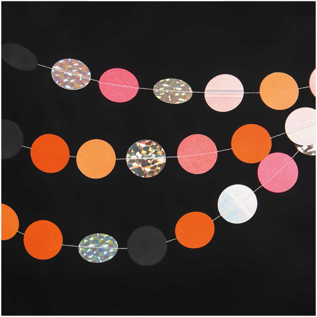 Punkte Girlande orange schwarz silber