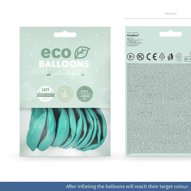 10 ECO Ballons dunkel mint