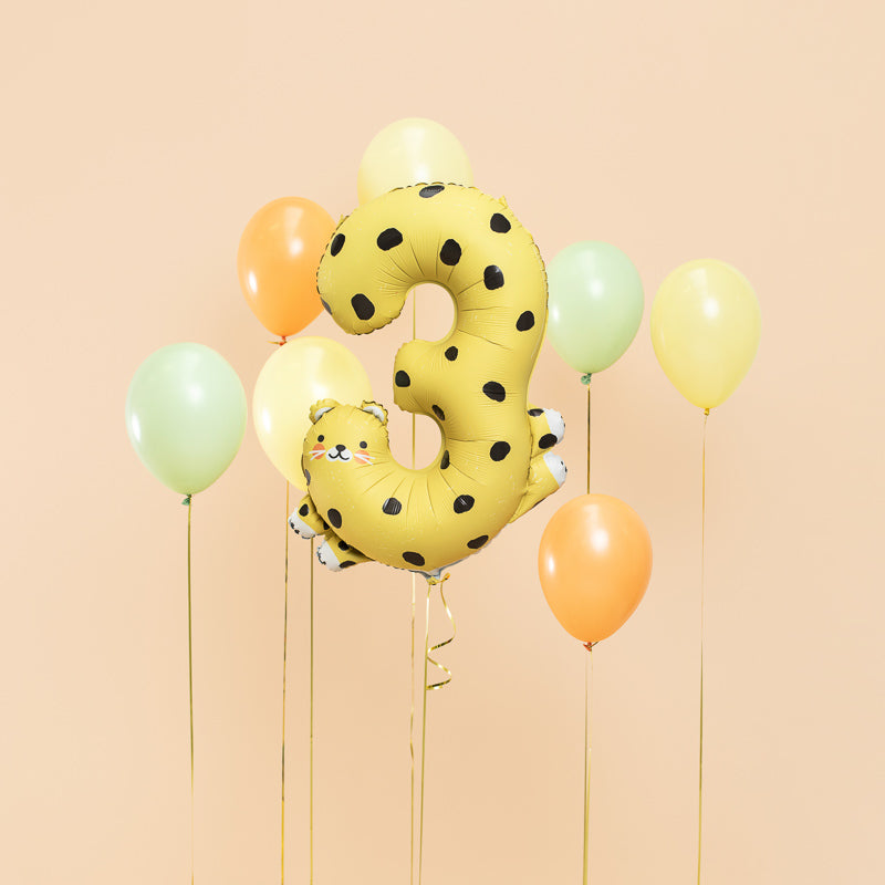 Zahlen Folienballon 3 - Leopard