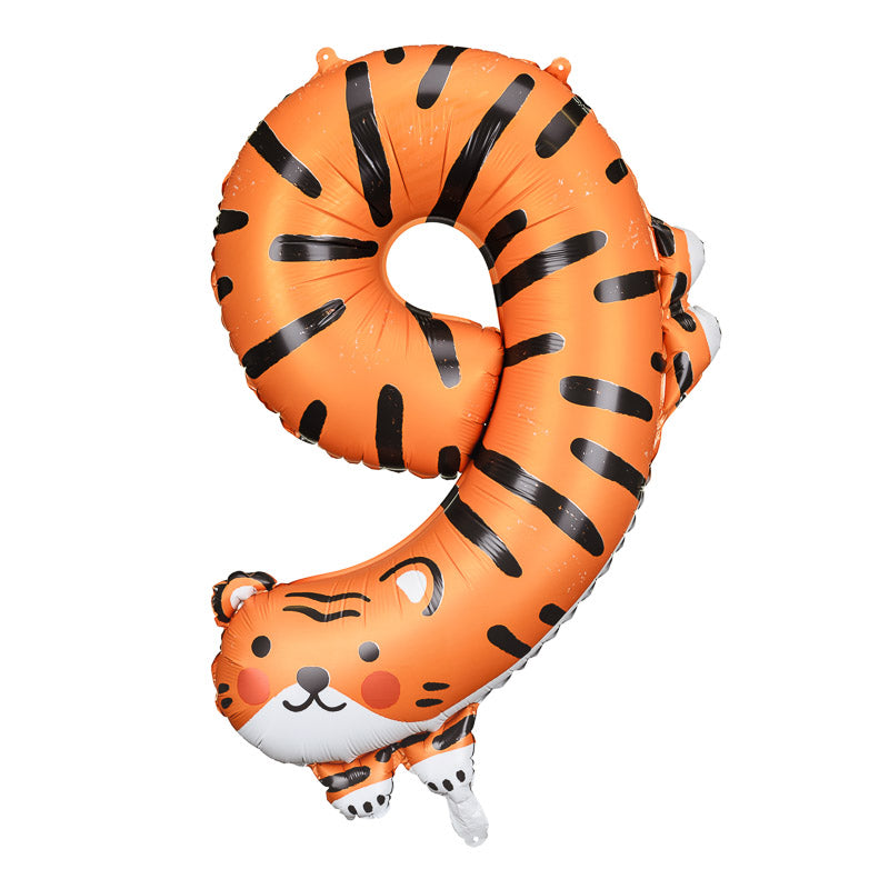 Zahlen Folienballon 9 - Tiger