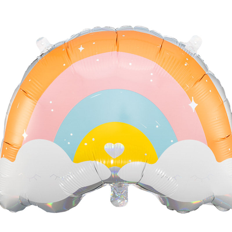 regenbogen folienballon pastell silber