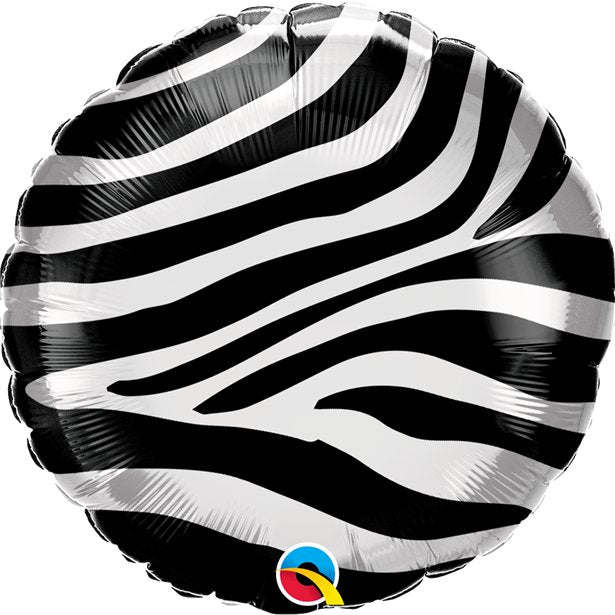 folienballon rund zebra