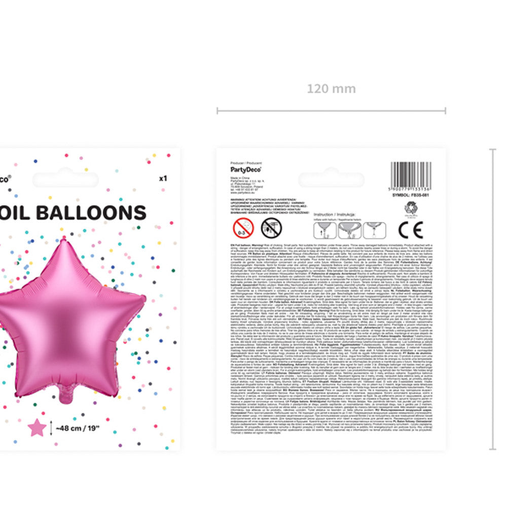 stern folienballon matt pink