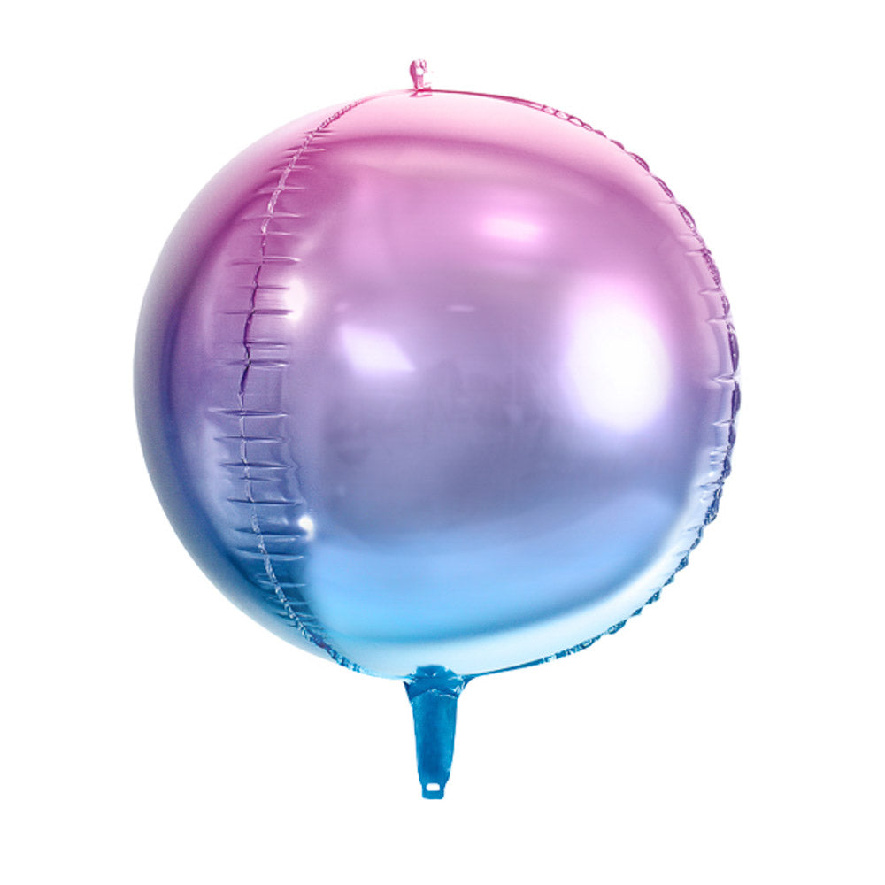 folienballon rund ombre lila blau metallic