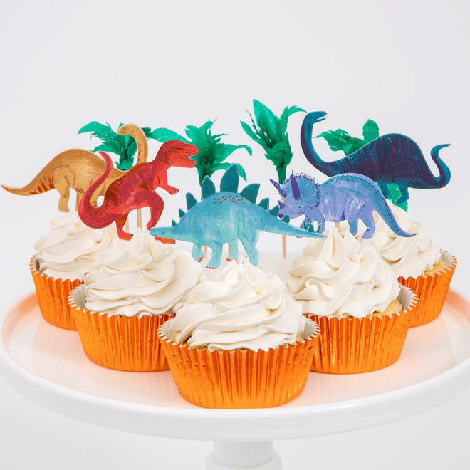 Dino Cupcake Topper Set – 36 Stück Dinosaurier Dekoration Für Kuchen, Geburtstag & Party