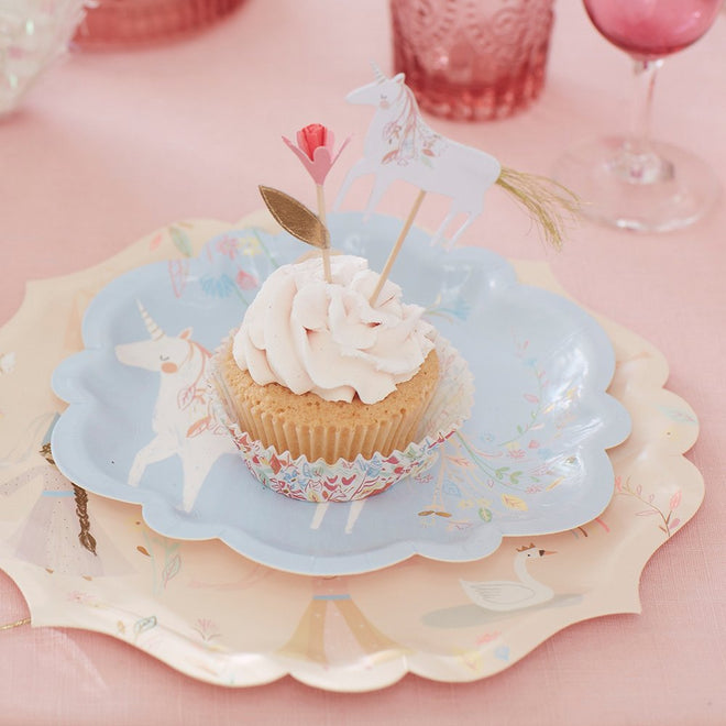 Procos Peacock Pappteller – 8 Stück, Rosa Mit Pfauenmotiv – 23 Cm – Für Gartenparty & Grillfest