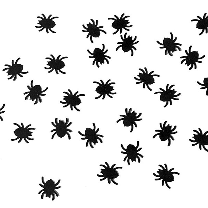 spinnen konfetti schwarz