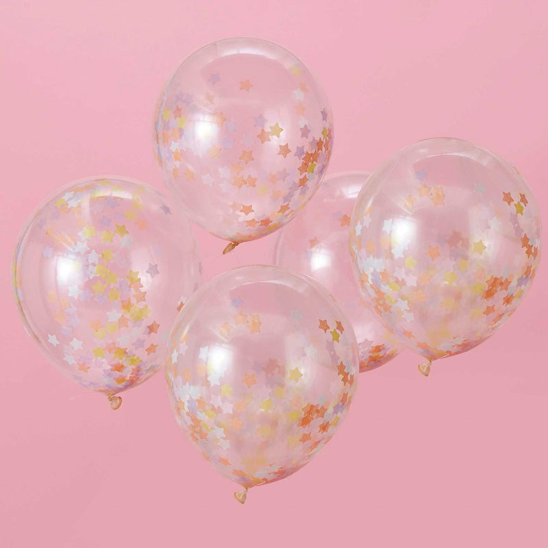 pastell stern konfetti ballons