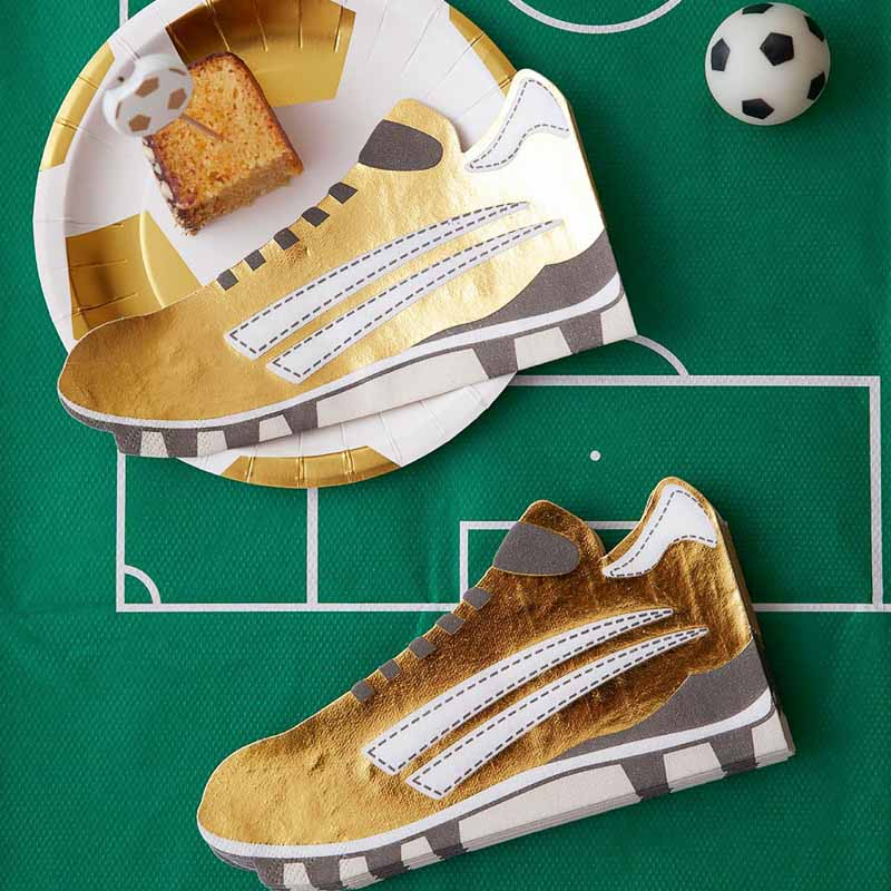 fussball schuhe servietten gold