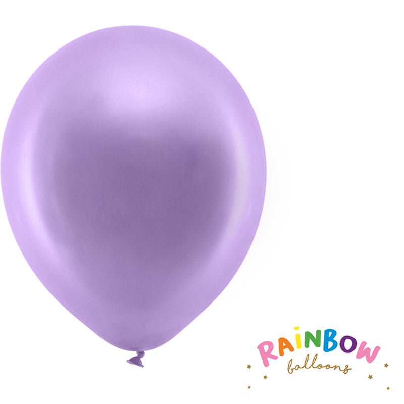 10 rainbow ballons metallic lila