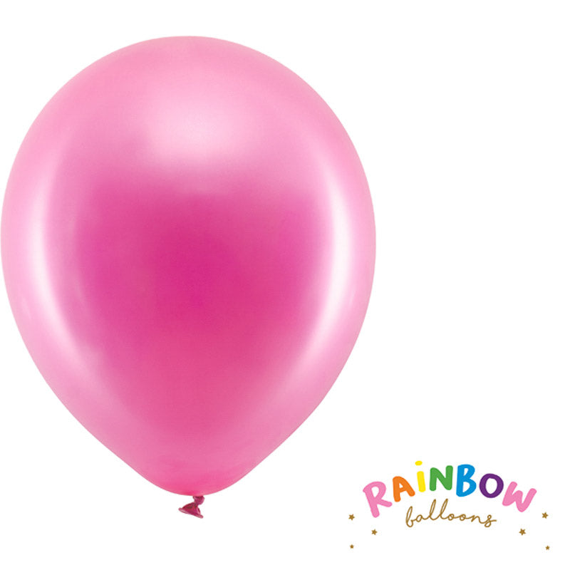 rainbow ballons 10 stueck metallic pink
