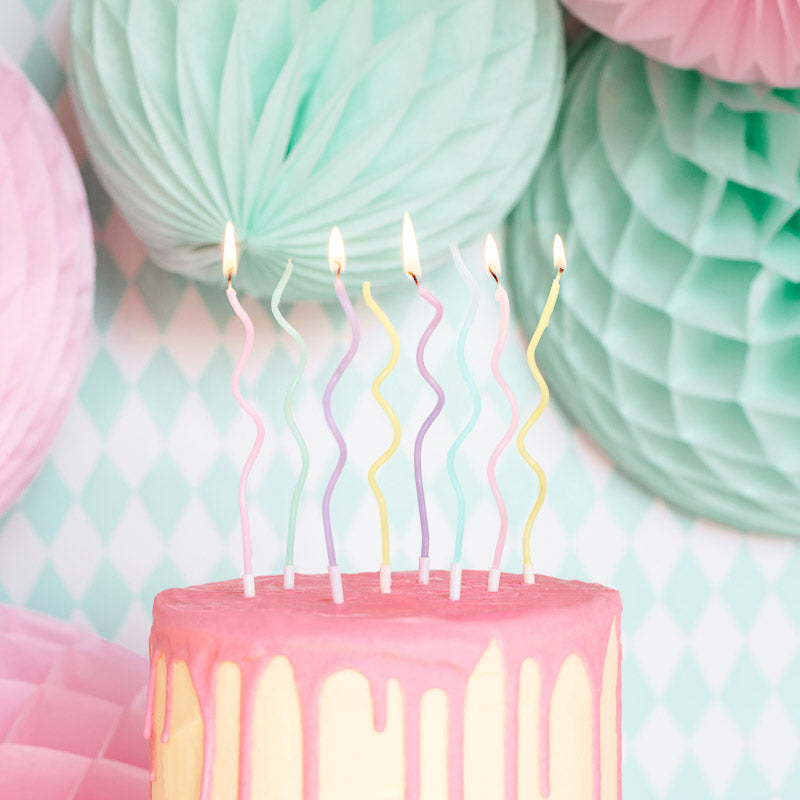 Kuchen Kerzen Set Swirl - Pastell 
